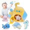 bopopo Submarine & Ocean Animals Baby Toys 6-12 Month, Sensory Toy Set with Whale, Dolphin, Starfish, Octopus, Turtle, Seahorse, Soft Montessori Toys for Infants 0-3 view 1