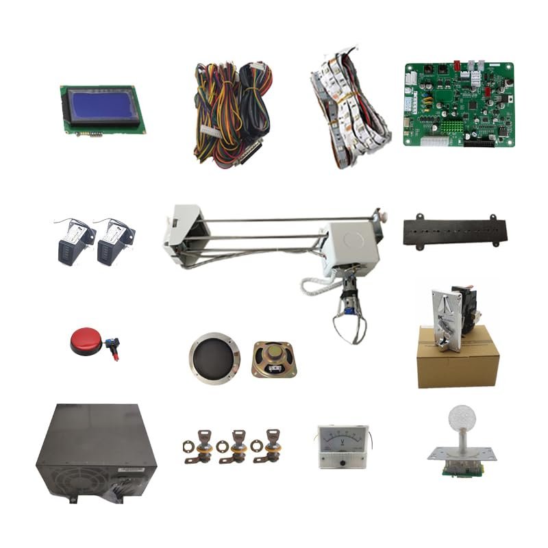 DIY Claw Crane Machine kit with 71cm Luxury Gantry Crane Motherboard Coin Acceptor Button Harness Joystick Coin Meter led top Light Used in catching Packaged Food or Doll
