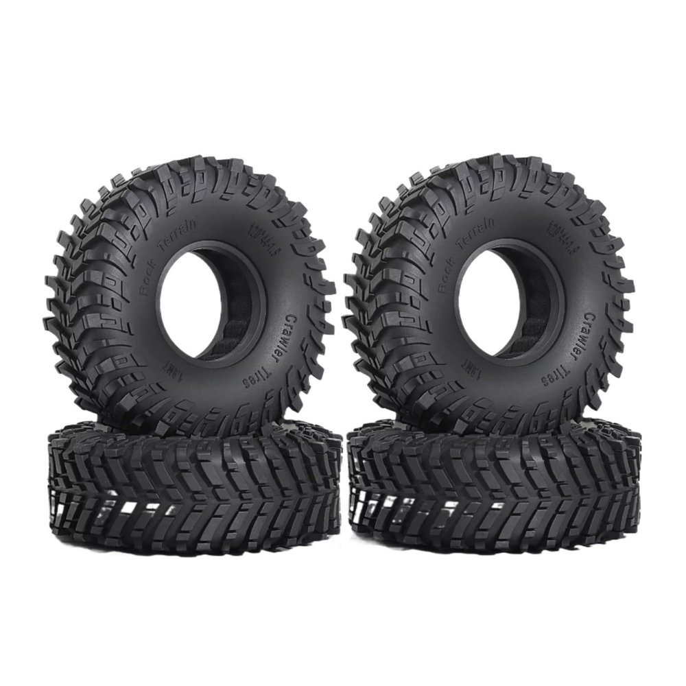 RC Car Tires Wheels For TRX4 For TRX6 For SCX10 90046 AXI03007 For Tamiya CC01 D90 D110 1/10 1.9 Tires(4PCS) Mud Tires OD 4.72" RC Car Parts Replacement