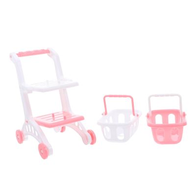 Beaupretty 8pcs Mini Shopping Cart Pretend Play Grocery Trolley for Dual Storage Safe Design Enhances Cognitive Skills and Active Roleplaying Fun