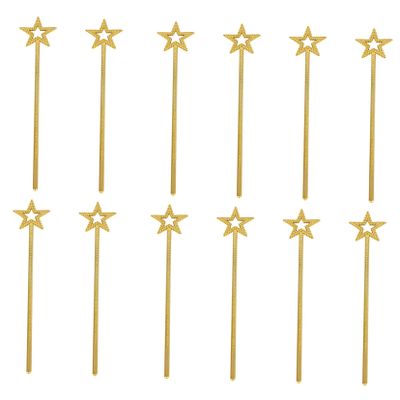 Gogogmee 12pcs Glitter Star Fairy Wands for Lightweight Angel Stick Props for Birthday Halloween Christmas Wedding and Dress-up Parties