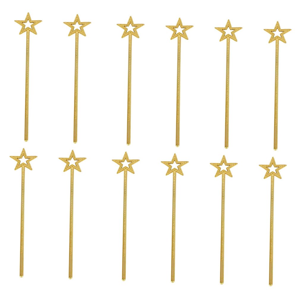 Gogogmee 12pcs Glitter Star Fairy Wands for Lightweight Angel Stick Props for Birthday Halloween Christmas Wedding and Dress-up Parties