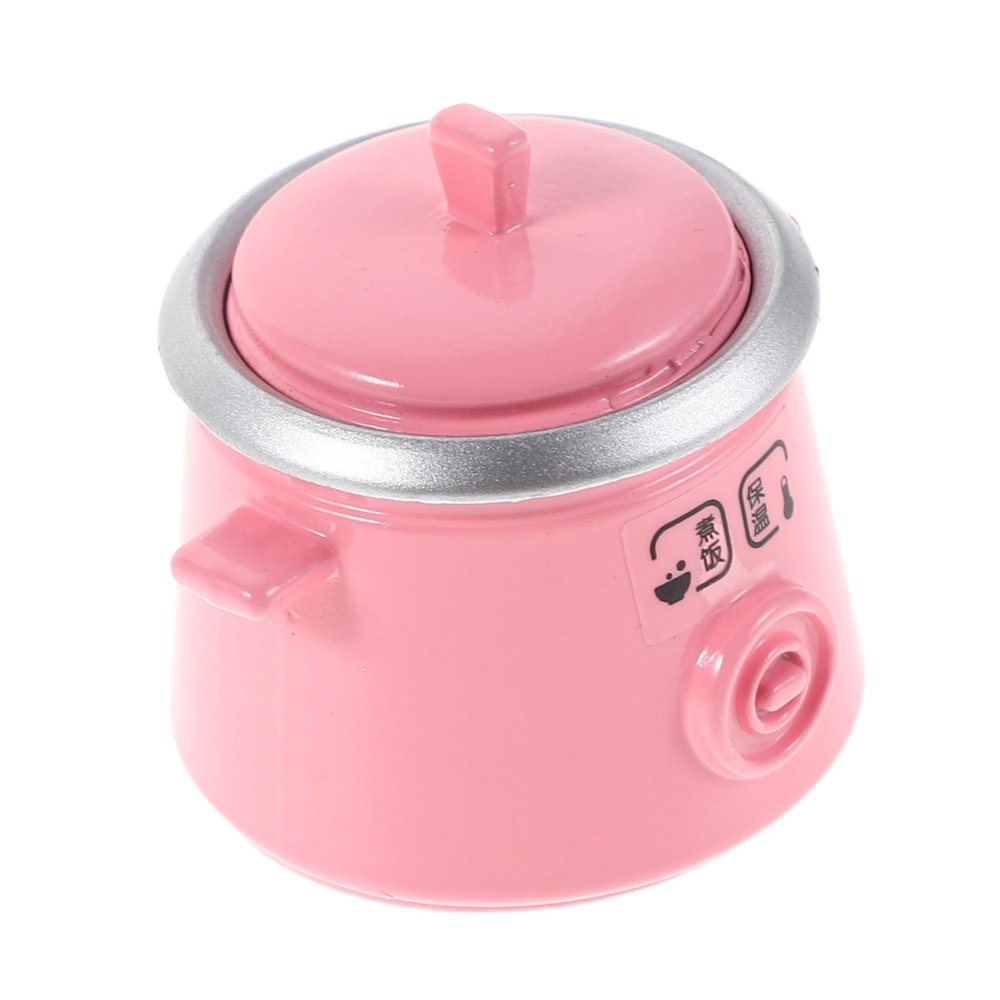 TOYANDONA Miniature Metal Rice Cooker for Dollhouse Mini Kitchen Appliance for Pretend Play Portable Friendly Mini Rice Cooker Cup for Role Play and Miniature Decor