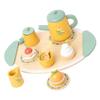 SUPVOX Wooden S Tea Party Set Miniature Pretend Play Tea Pot Cups for Role Play Kitchen Accessories Enhancing Hand-Eye Coordination Imaginative Fun for Boys view 1