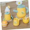 SUPVOX Wooden S Tea Party Set Miniature Pretend Play Tea Pot Cups for Role Play Kitchen Accessories Enhancing Hand-Eye Coordination Imaginative Fun for Boys view 2