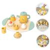 SUPVOX Wooden S Tea Party Set Miniature Pretend Play Tea Pot Cups for Role Play Kitchen Accessories Enhancing Hand-Eye Coordination Imaginative Fun for Boys view 3