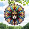 Wind Spinner Outdoor 10 Inch Venetian Mask in Mandala for Yard and Garden 3D Stainless Steel Wind Sculpture Unique Gift Hanging Spinner Ornament Decoration view 2