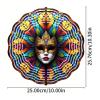 Wind Spinner Outdoor 10 Inch Venetian Mask in Mandala for Yard and Garden 3D Stainless Steel Wind Sculpture Unique Gift Hanging Spinner Ornament Decoration view 3