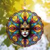 Wind Spinner Outdoor 10 Inch Venetian Mask in Mandala for Yard and Garden 3D Stainless Steel Wind Sculpture Unique Gift Hanging Spinner Ornament Decoration view 4