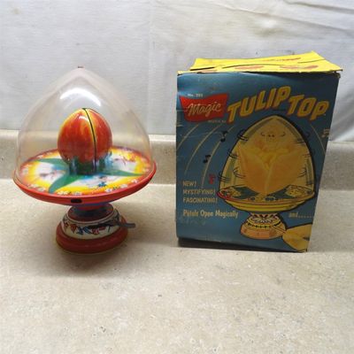 Replacement for fits Vintage Tin J. Chein Wind Up "Magic Tulip Top" Toy + Box, U.S.A. Works
