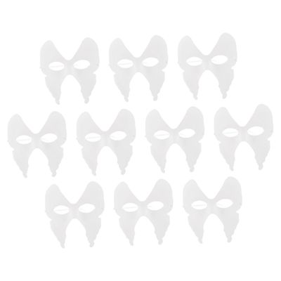 BESPORTBLE 10pcs DIY Blank Pulp Masks for Painting and Decorating White Masquerade Masks for Halloween Birthday Carnival School Party Festival Celebration