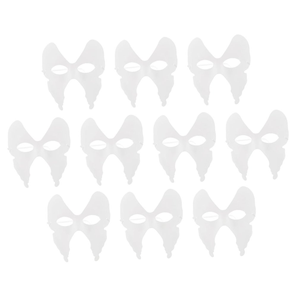 BESPORTBLE 10pcs DIY Blank Pulp Masks for Painting and Decorating White Masquerade Masks for Halloween Birthday Carnival School Party Festival Celebration
