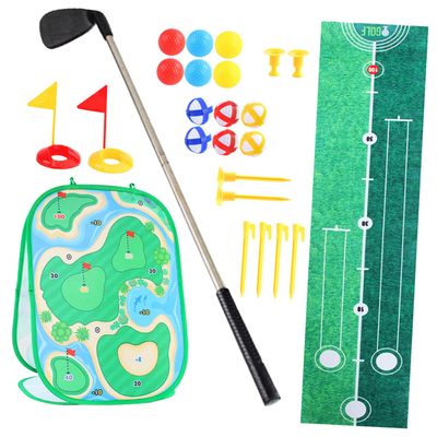 Abaodam Golf Set Portable Golf Game Mat Playset for Outdoor Practice Kit to Develop Coordination and Patience Fun Physical Activity for Boys