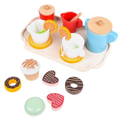 BESPORTBLE Wooden Pretend Play Dessert for Realistic Afternoon Tea with Safe Materials Enhances Social Skills and Imagination for Playing House