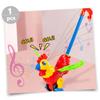 DECHOUS Rooster Design Plastic Walker Cart with Pull Pole Push and Pull Educational Trolley for Developing Walking Posture and Grip Skills Early Learning Random Color view 3