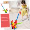 DECHOUS Rooster Design Plastic Walker Cart with Pull Pole Push and Pull Educational Trolley for Developing Walking Posture and Grip Skills Early Learning Random Color view 4