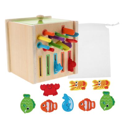 COOLHIYA Montessori Wooden Color Shape Sorting for Solid Wood Educational Puzzle Game for Cognitive Development Interaction Ages Early Learning