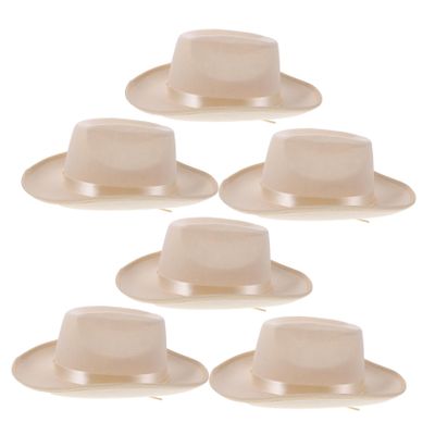 BESPORTBLE 6pcs Cowboy Hats with Adjustable Strap Lightweight Acrylic Fedora Caps for Boys and Wide Brim Sun Protection for Summer Outdoor Play and Costume Parties