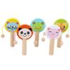 BESPORTBLE 5pcs Cartoon Animal Wooden Rattle Lightweight Portable Musical Shaking Drum for Boy Girl Early Education Handheld Sensory Development view 1