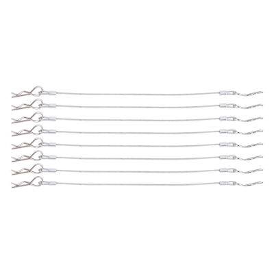 Rc Accessories For Traxxas For HSP For Arrma For Axial For Redcat 1/8 1/10 8PCS Metal Clip R Pin Rod With Steel Anti-Lost Rope RC Car(Silver)