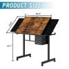 Adjustable Height & Angle 1000 Piece Puzzle Table with Wheels, Metal Jigsaw Puzzle Board for Adults with 4 Felt Trays, 2 Storage Drawers, Wooden Protective Cover & Tilting Desk,Portable Puzzle Table view 2