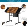 Adjustable Height & Angle 1000 Piece Puzzle Table with Wheels, Metal Jigsaw Puzzle Board for Adults with 4 Felt Trays, 2 Storage Drawers, Wooden Protective Cover & Tilting Desk,Portable Puzzle Table view 4