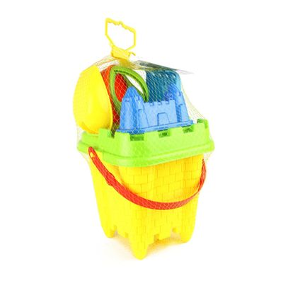 BESPORTBLE 6pcs Beach Set for Plastic Bucket and Shovel Sand Castle Tools in Smooth Grip Sandbox for Backyard and Beach Play Random Color