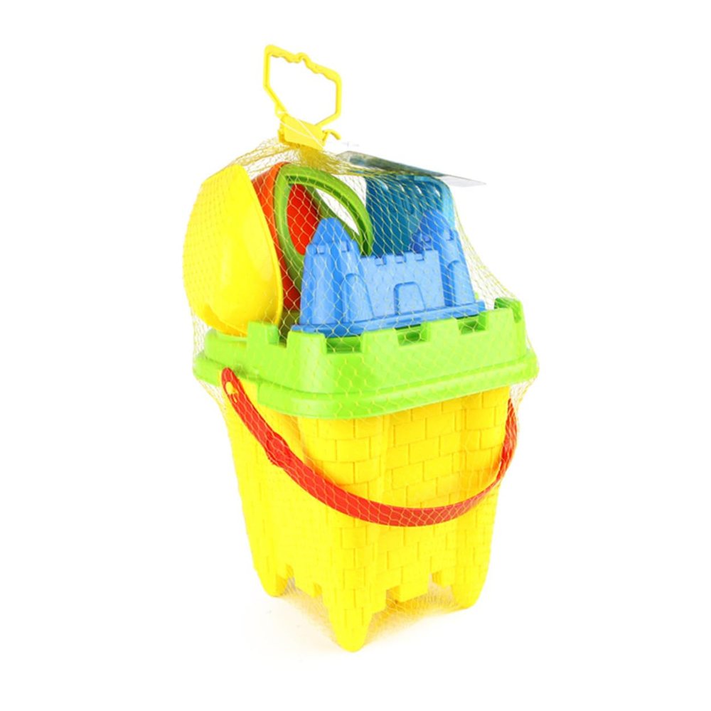 BESPORTBLE 6pcs Beach Set for Plastic Bucket and Shovel Sand Castle Tools in Smooth Grip Sandbox for Backyard and Beach Play Random Color