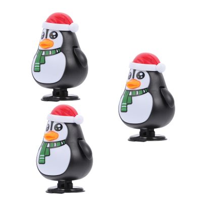 BESPORTBLE 3Pcs Christmas Wind-up Adorable Penguin Clockwork for Party Favors Safe Smooth Hand-Eye Coordination Development