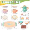 Wooden Tea Set for Kids, Safe Pretend Play with Teapot Cups Desserts for Boys Girls Age 3+ view 4