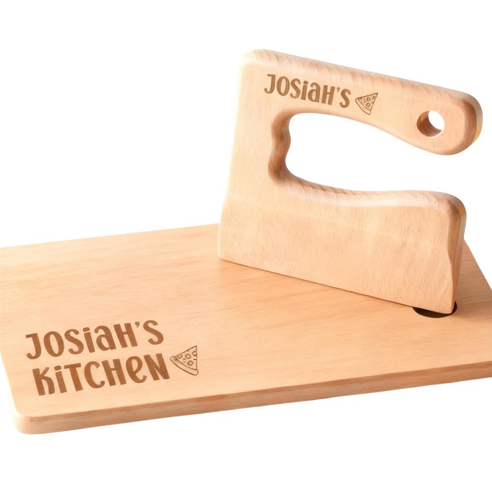 Customized Toddler Toys Wooden Kids Cutting Board and Knife Set Toddler Kitchen Playset and Top for Kids Choice Ideal for Early Learning and Gift-Giving
