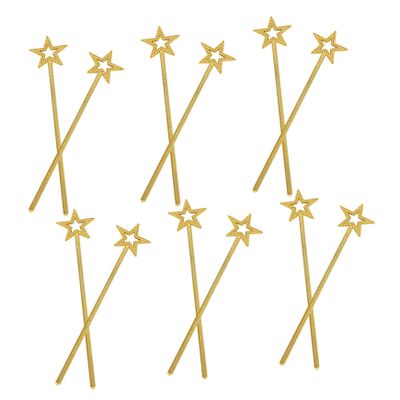 DECHOUS 12pcs Sparkly Star Wands for Lightweight Princess Angel Role Play Costume Accessories for Birthday Party Wedding Halloween Christmas Cosplay