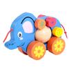 Vaguelly Creative Elephant Pull Along Cart Cartoon Animal Walker for Boy Promotes Coordination and Interaction view 1