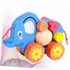 Vaguelly Creative Elephant Pull Along Cart Cartoon Animal Walker for Boy Promotes Coordination and Interaction view 4