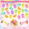 24 Packs Valentines Day Cards for Kids School with Unicorn Squeeze Toys, Valentines Day Gifts for Kids with Unicorn Valentines Cards, Ideal Valentine Party Favor School Classroom Prizes for Boys Girls view 2