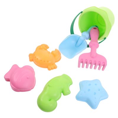 Abaodam Soft Beach for Includes Bucket Shovel Rake Sand Molds Outdoor Water Play and Sand Kit for Boys and Random Colors Random Color