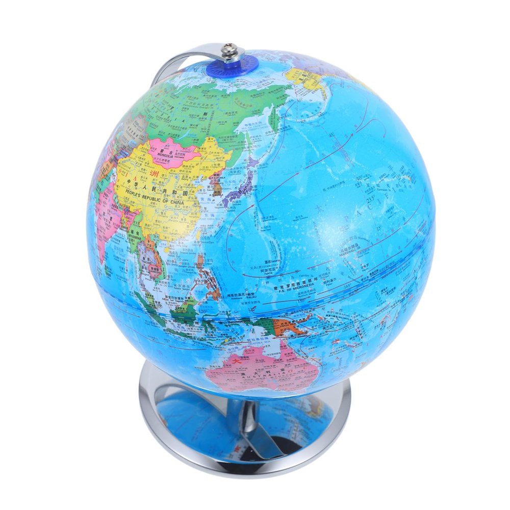 DECHOUS HD Globe with Stand Desktop World Globe Educational for Geography Learning Interactive Chart Office Classroom Decor