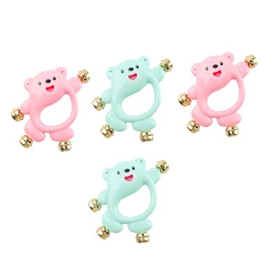FRCOLOR 4pcs Rattle Hand Crank Educational Hanging for Boy Girl Comfortable Grip Sensory Shaker for Developing Musical Rhythm and Interaction