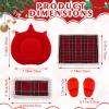 4 Pcs 17cm Doll Accessories Bedding Set Include Mattress Checkered Pillow Plaid Blanket and Slippers Bed House Furniture Heart Crown Designs (No Doll) view 2