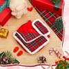 4 Pcs 17cm Doll Accessories Bedding Set Include Mattress Checkered Pillow Plaid Blanket and Slippers Bed House Furniture Heart Crown Designs (No Doll) view 4
