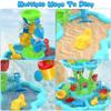 Eterfun Kids Flower Water Sand Table for Toddlers - 2-Tier Outdoor Water Sand Play Table Toys for Boys Girls, Summer Splash Activity Sensory Table Party Birthday Gift for Kids 3-5 6-12 view 2