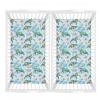 Microfiber Fitted Crib Sheets 2 Packs, Hibiscus Flower Pattern Soft and Cozy 52x28 Baby Sheet for Standard Crib and Toddler Mattress, Boys, Girls, Unisex view 1