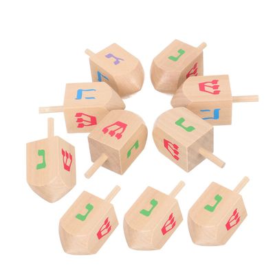 Uonlytech 10 Pcs Wooden Spinning Tops for Handcrafted Gyro Hand-Eye Coordination and Spatial Imagination Smooth-Spin Playthings for Boys and Educational Wooden for Home and School Use