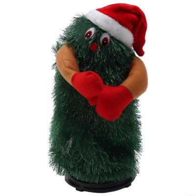 CashMuch Electric Christmas Tree Doll Plush Toy Xmas 360 Degree Rotation Christmas Tree Dancing Singing Doll Decoration