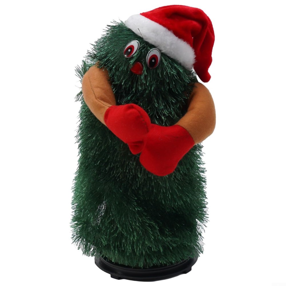 CashMuch Electric Christmas Tree Doll Plush Toy Xmas 360 Degree Rotation Christmas Tree Dancing Singing Doll Decoration