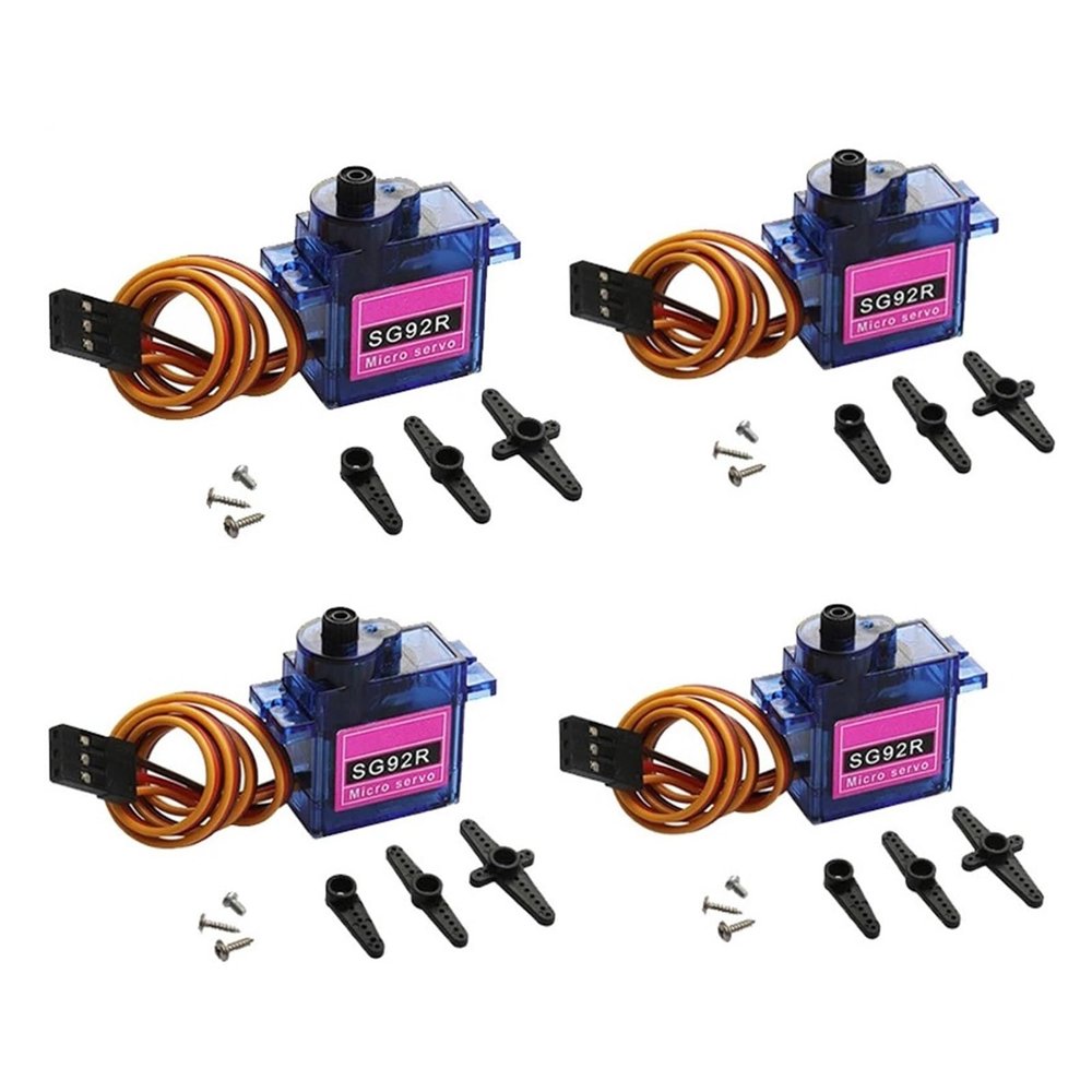 4PCS SG92R servo Motor Plastic Gear Simulated Steering Gear 90/180/270 Angle controllable 360 Continuous(9g 90 Degree)