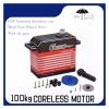 100KG high Torque high Pressure CNC Aluminum Shell Metal Gear Hollow Cup Waterproof 1/6 Scale Giant servo Suitable for Large Models view 3
