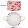Ethebre Cherry Fruit Flower Round Storage Basket for Laundry & Toys, Lightweight Fabric Laundry Hamper with Handles, Foldable Large Organizer Bin for Bedroom Bathroom Nursery Dorm view 3