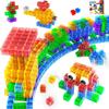 Annexfun 56PCS Magnetic Blocks - Transparent Magnetic Cubes, Toddlers Building Blocks,Montessori Preschool STEM Educational Sensory Toys for Kids Ages 3+ Boys & Girls Birthday Gifts (1IN) view 1