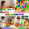 Annexfun 56PCS Magnetic Blocks - Transparent Magnetic Cubes, Toddlers Building Blocks,Montessori Preschool STEM Educational Sensory Toys for Kids Ages 3+ Boys & Girls Birthday Gifts (1IN) view 2